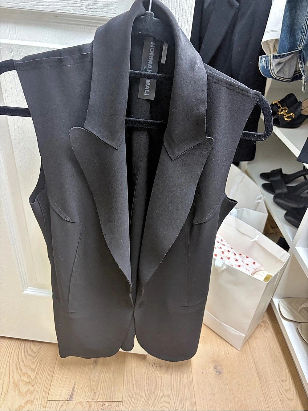Norma Kamali Women's Black Tailored Vest Like New